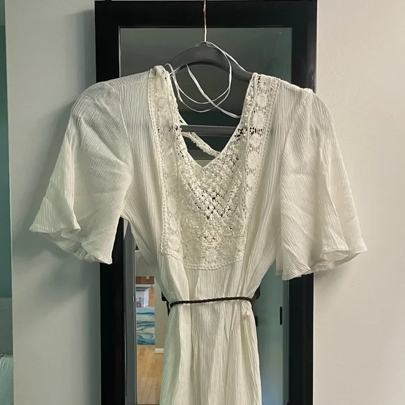 Double Zero | Dresses | White Peasant Dress | Poshmark